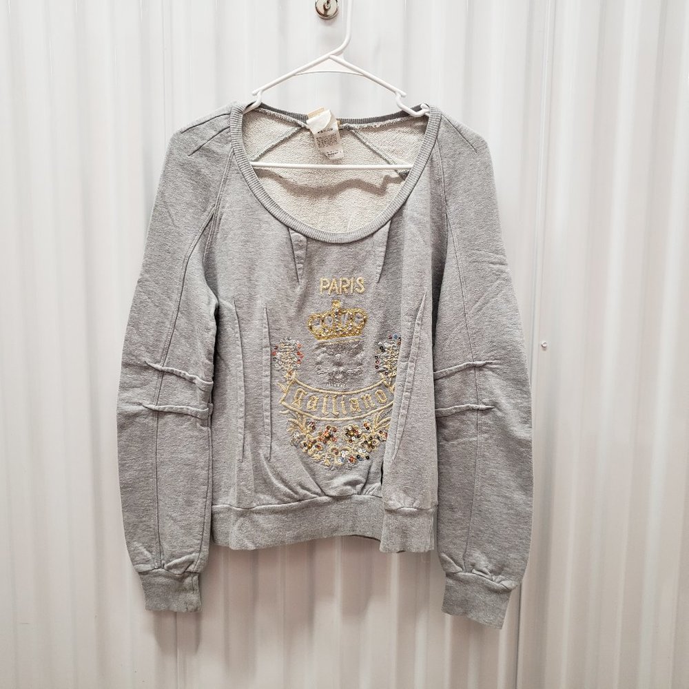 Galliano Sweatshirt Gray Sz S